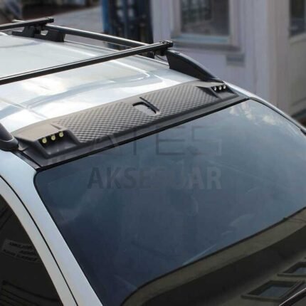 Toyota Hilux Ledli Ön Cam Üstü Moonvisor 2015 ve Sonrası Mat Siyah