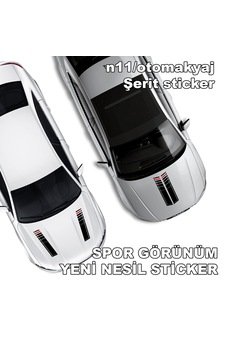 IMG-8852948156969971675.jpg Volkswagen Amarok Kaput Uyumlu Şerit Havalandırma Sticker Siyah - Görsel 1